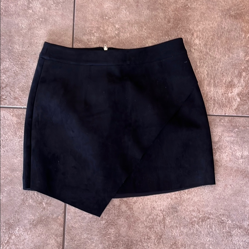 Kendall & Kylie Black Asymmetrical Mini Skirt Cocktail